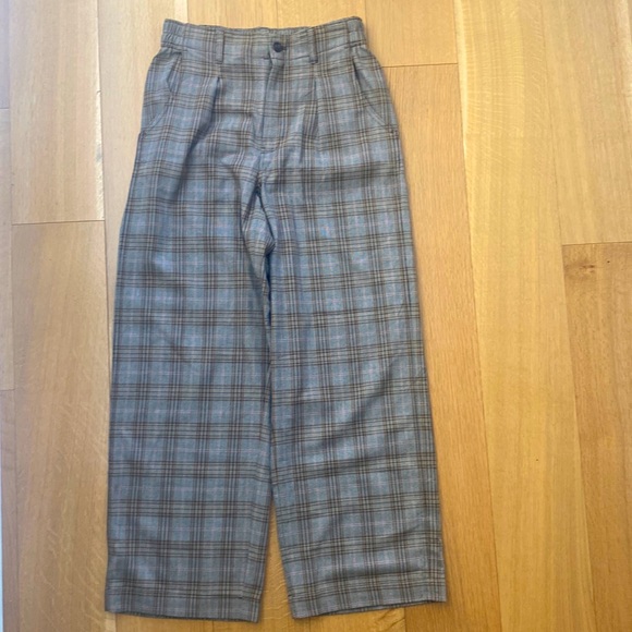 Madewell Pants - Madewell Plaid Trousers in Brown and Gray